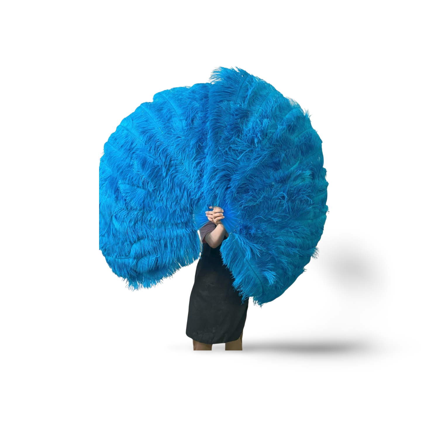 Custom color Professional Triple Layers Ostrich Feather Fan 34"x 65"