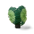 Load image into Gallery viewer, Mix Jade & Forest Green Advanced XL 2 Layer Ostrich Feather Fan 34''x 60''
