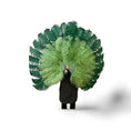 Load image into Gallery viewer, Mix Jade & Forest Green Advanced XL 2 Layer Ostrich Feather Fan 34''x 60''
