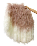Load image into Gallery viewer, Burlesque Fluffy Waterfall Fan Gradient Beige Wood / White 8 ply boa  fan
