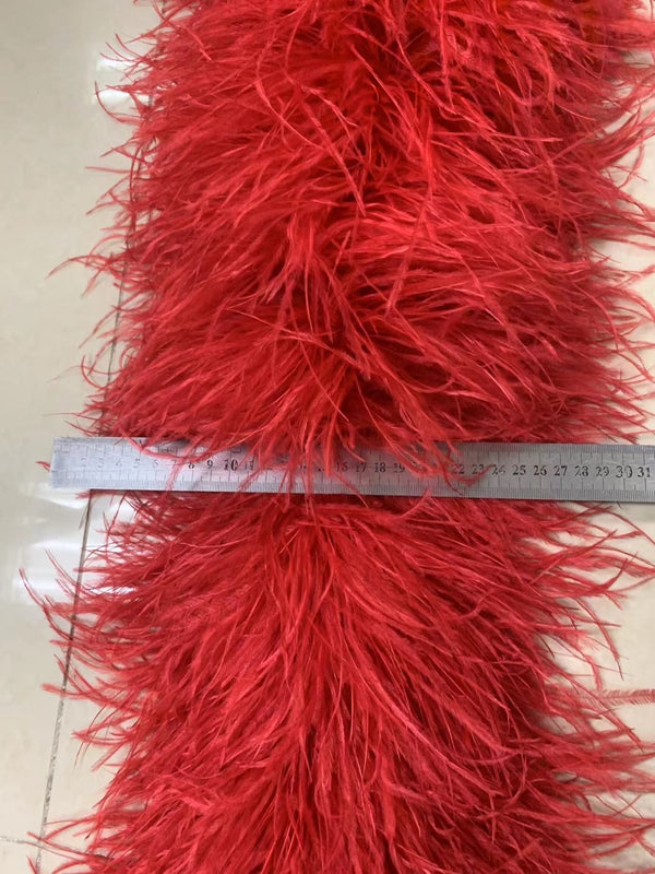 Luxurious Red 25 Ply Ostrich Feather Boa