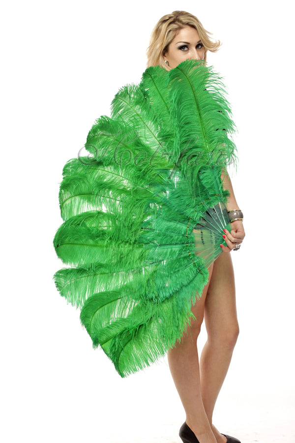 Custom color intermediate 2 layers Ostrich Feather Fan 30