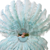 Custom color 180 degree Full Open 2 layers Ostrich Feather Fan 30"X 60"