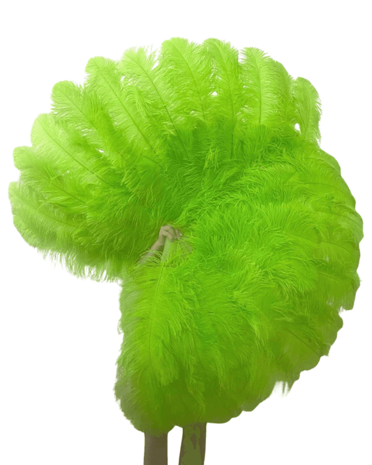 Plant Green. Advanced XL 2 Layers Ostrich Feather Fan 34"x 60" - hotfans