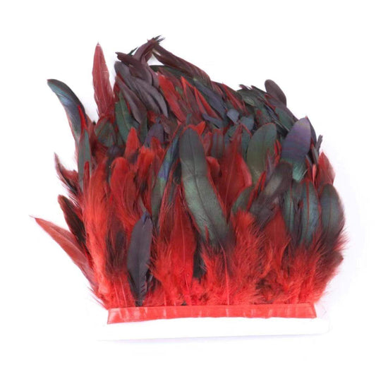 Natural Rooster Feathers Fringe Trim - 1 Yard Sewing Feather Craft Natural Rooster Feathers Fringe Trim - 1 Yard Sewing Feather Craft
