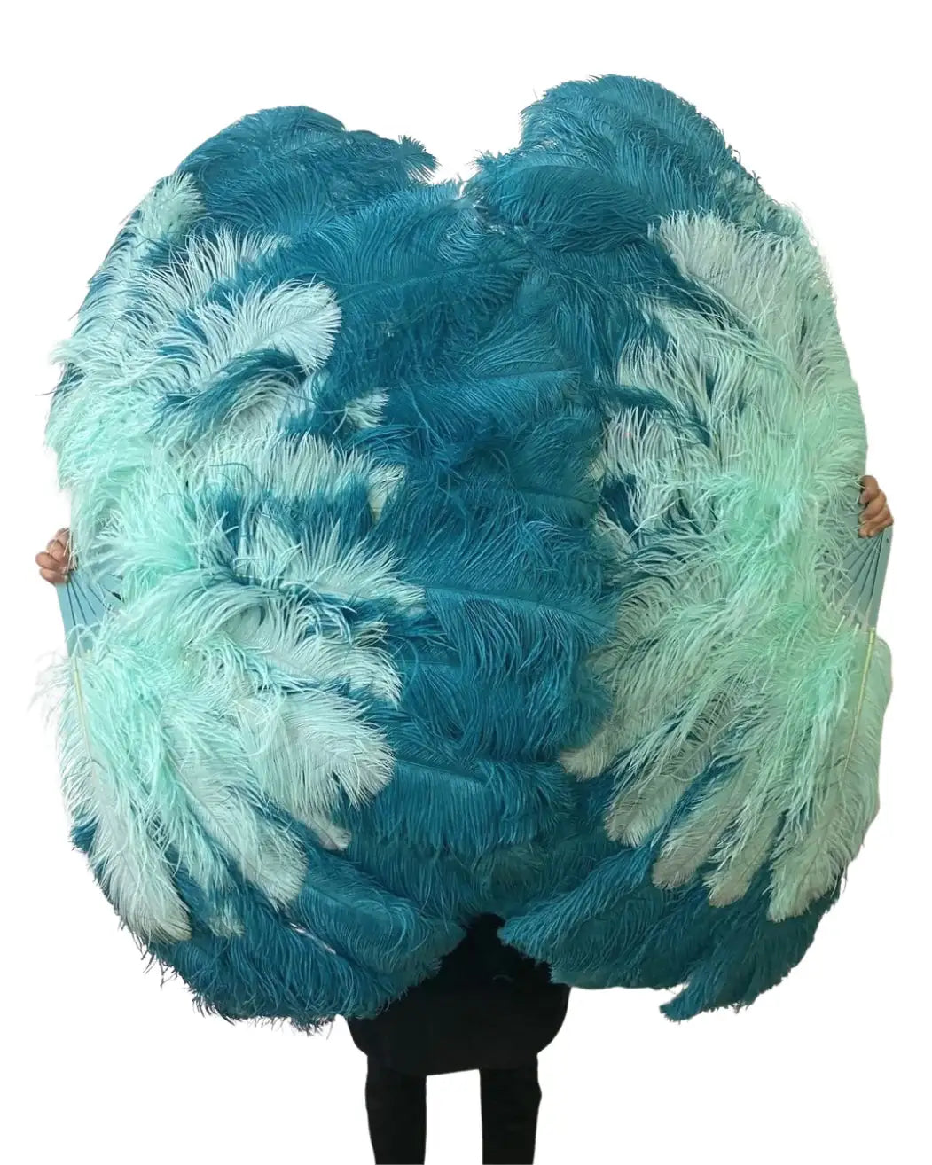 Professional Triple Layers Ostrich Feather Fan 32"x 54" Mix color