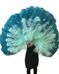 Load image into Gallery viewer, Professional Triple Layers Ostrich Feather Fan 32"x 54" Mix color
