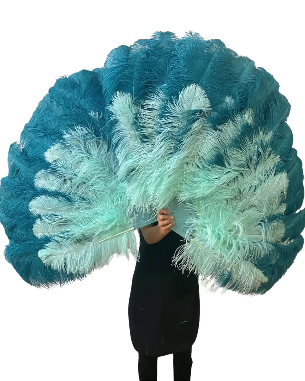 Professional Triple Layers Ostrich Feather Fan 32"x 54" Mix color