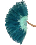 Load image into Gallery viewer, Professional Triple Layers Ostrich Feather Fan 32"x 54" Mix color
