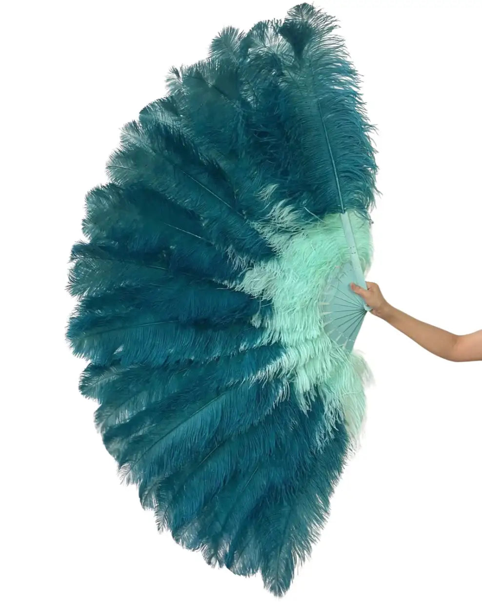 Professional Triple Layers Ostrich Feather Fan 32"x 54" Mix color