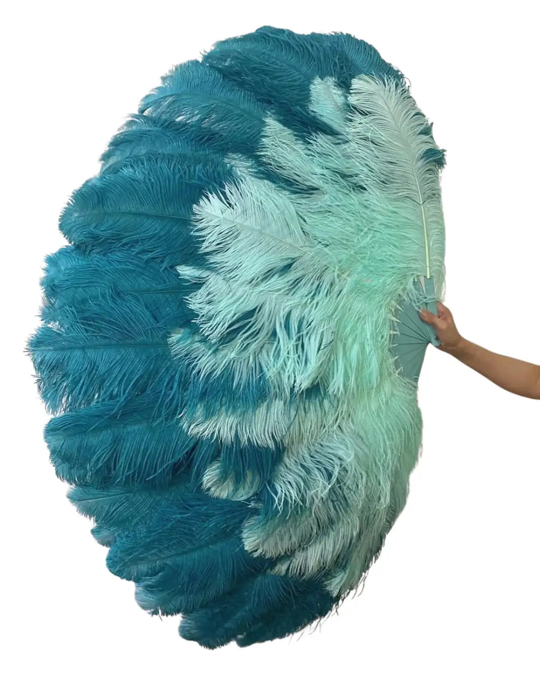 Professional Triple Layers Ostrich Feather Fan 32"x 54" Mix color