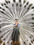 Load image into Gallery viewer, Natural Peacock Feather Fan in Original Colors
