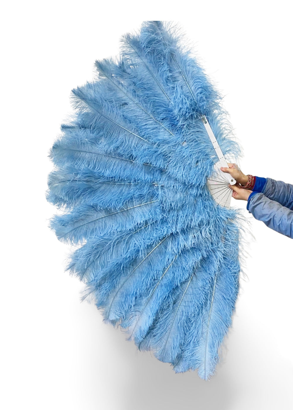 Custom color Professional 4 Layers  Ostrich Feather Fan 35"x 67"