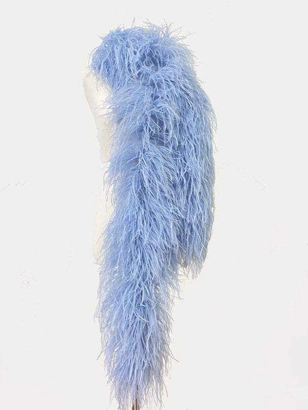 12 ply light blue Luxury Ostrich Feather Boa 71"long (180 cm)