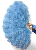 Load image into Gallery viewer, Custom color Professional 4 Layers  Ostrich Feather Fan 35"x 67"
