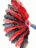 Load image into Gallery viewer, Custom Mix Alternating Color XL 2 Layers Ostrich Feather Fan 34"x60"
