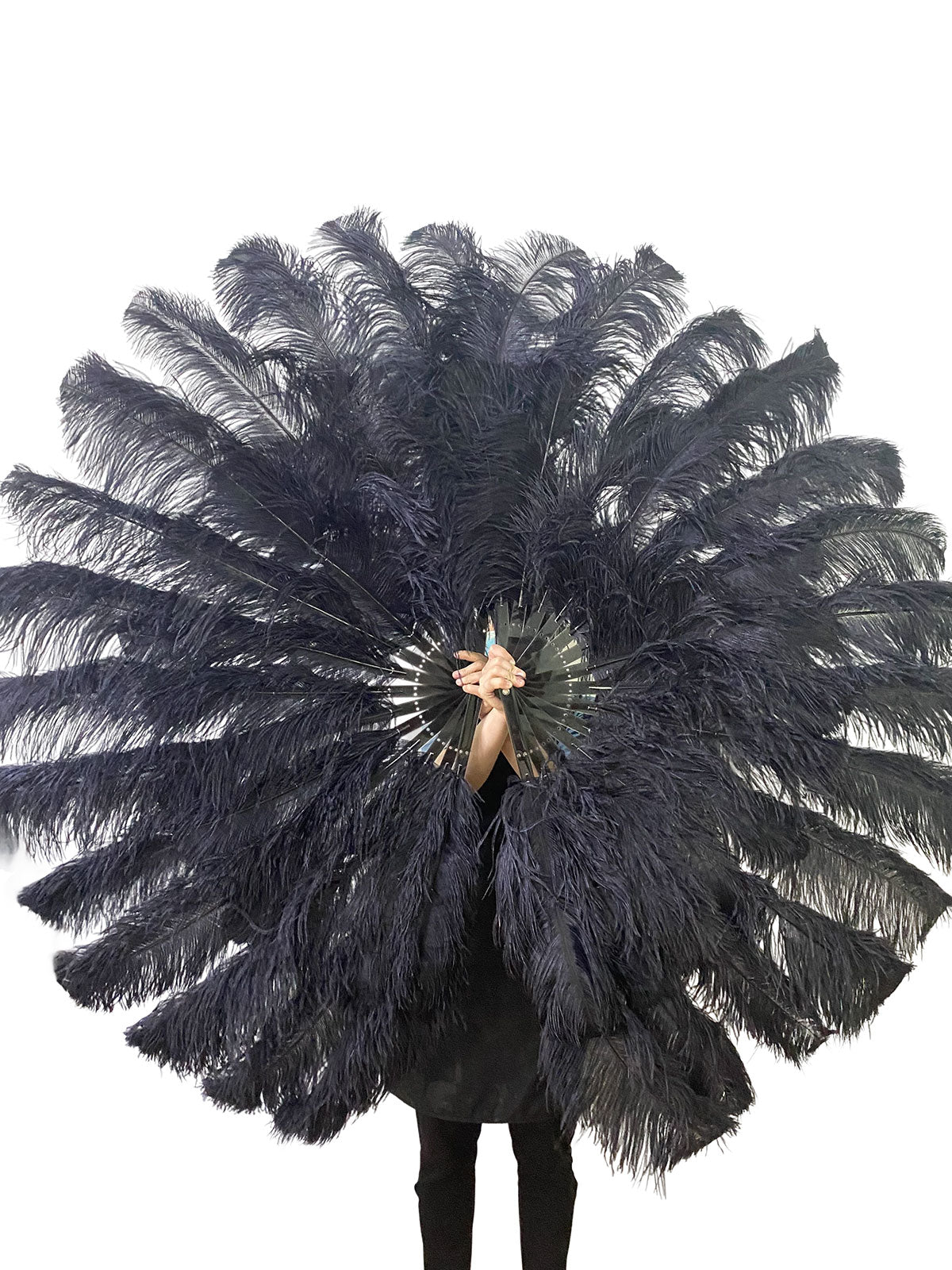 Custom colors Advanced 180 DEGREE FULL OPEN XL 2 layers Ostrich Feather Fan 34"x 68"