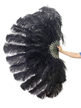 Load image into Gallery viewer, Custom colors Advanced 180 DEGREE FULL OPEN XL 2 layers Ostrich Feather Fan 34"x 68"
