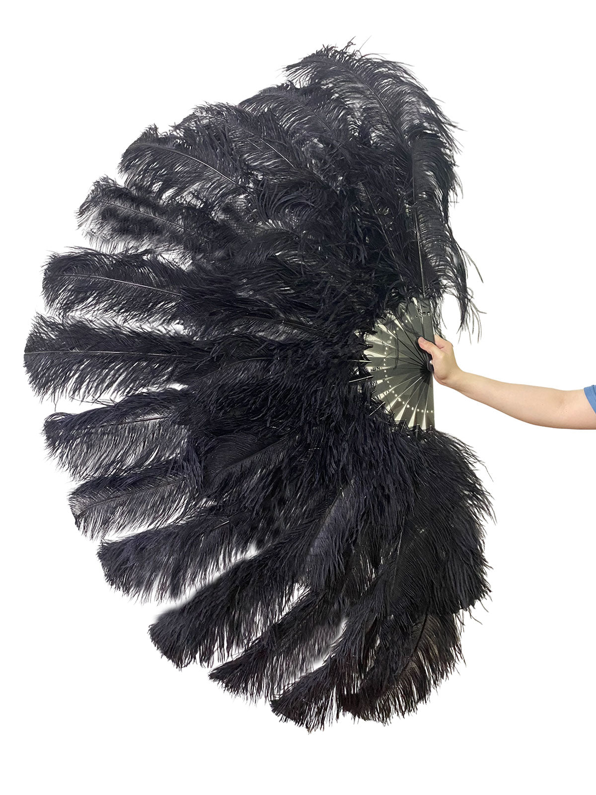 Custom colors Advanced 180 DEGREE FULL OPEN XL 2 layers Ostrich Feather Fan 34"x 68"