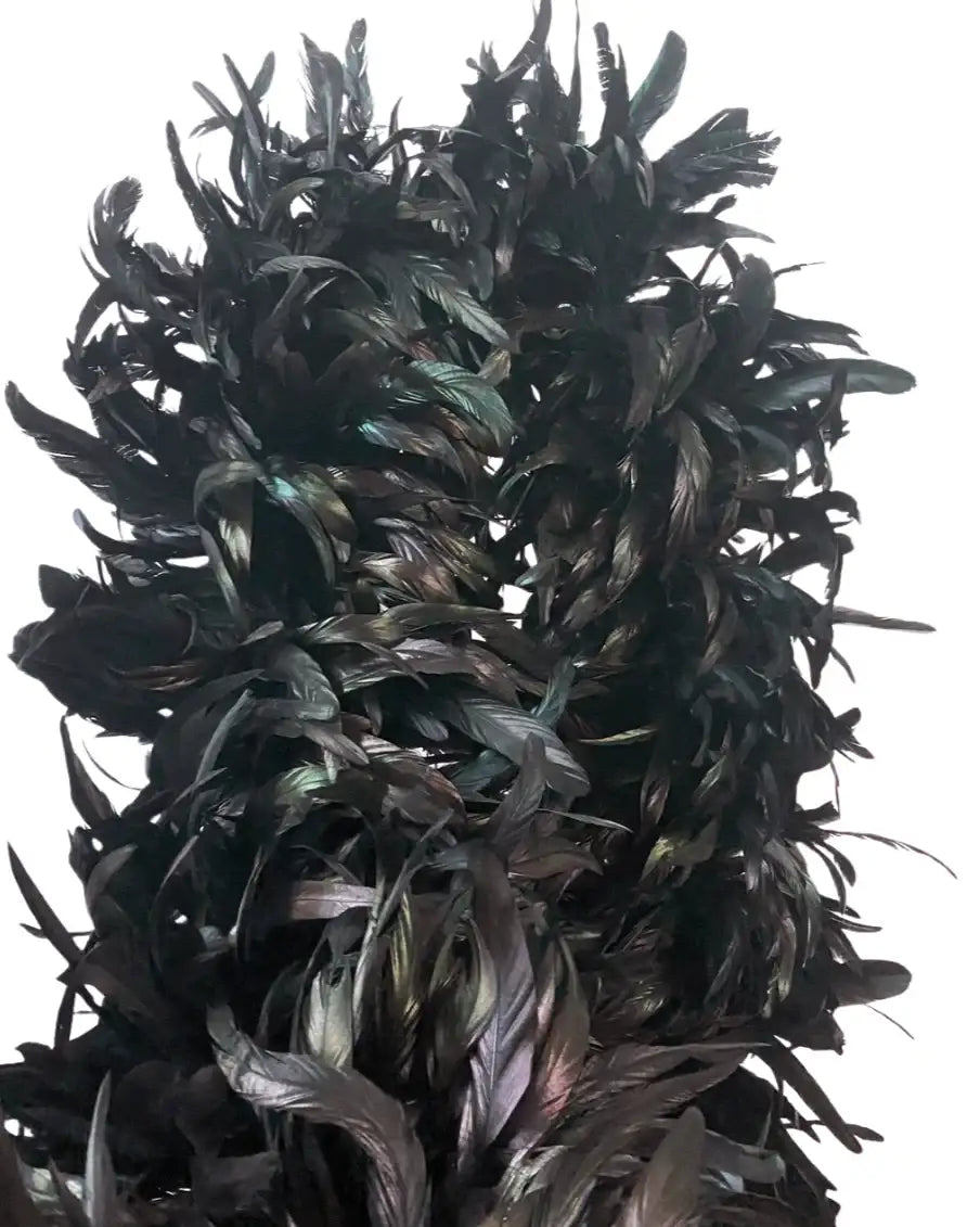 Black color Big Rooster Feathers Boa Tail Shawl - hotfans