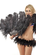 Load image into Gallery viewer, Custom color Single layer Beginner’s Ostrich Feather Fan 25"x 45"
