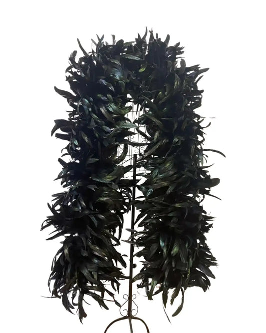 Black color Big Rooster Feathers Boa Tail Shawl - hotfans