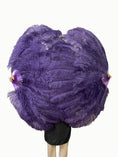 Load image into Gallery viewer, Advanced Blackberry XL 2 Layers Ostrich Feather Fan 34"x 60"
