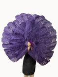 Load image into Gallery viewer, Advanced Blackberry XL 2 Layers Ostrich Feather Fan 34"x 60"
