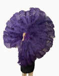 Load image into Gallery viewer, Advanced Blackberry XL 2 Layers Ostrich Feather Fan 34"x 60"
