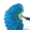 CUSTOM U/D MIX COLOR 180 DEGREE FULL OPEN 2 LAYERS OSTRICH FEATHER FAN "30"X 60"