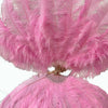 Bright Pink Advanced XL 2 Layers Ostrich Feather Fan 34"x 60"