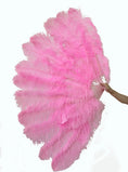 Load image into Gallery viewer, Bright Pink Advanced XL 2 Layers Ostrich Feather Fan 34"x 60"
