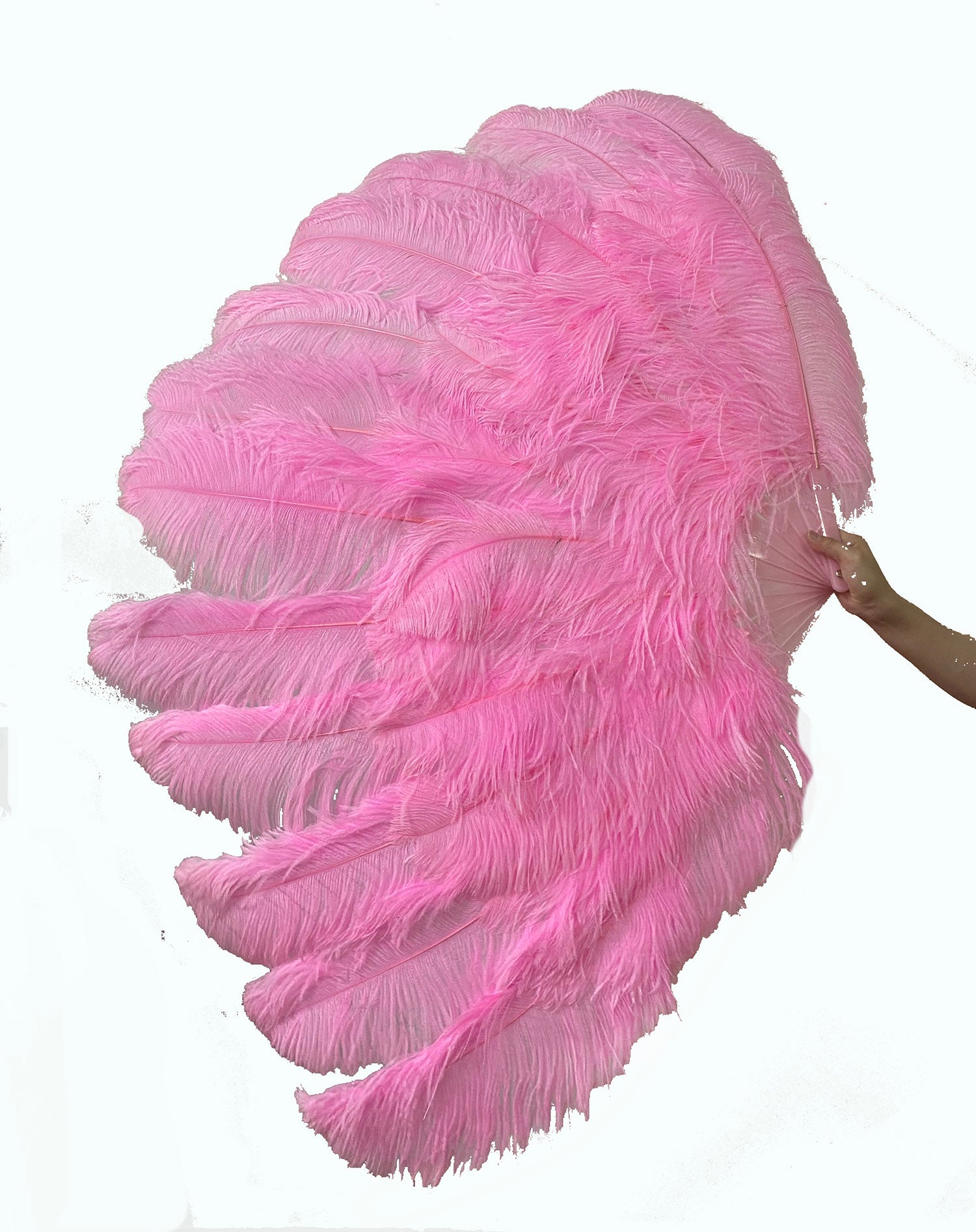 Bright Pink Advanced XL 2 Layers Ostrich Feather Fan 34"x 60"