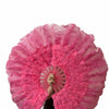 Beginner Coral red Marabou & Ostrich Feather fan 21"x 38"