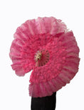 Load image into Gallery viewer, Beginner Coral red Marabou & Ostrich Feather fan 21"x 38"
