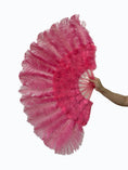 Load image into Gallery viewer, Beginner Coral red Marabou & Ostrich Feather fan 21"x 38"
