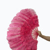 Beginner Coral red Marabou & Ostrich Feather fan 21"x 38"