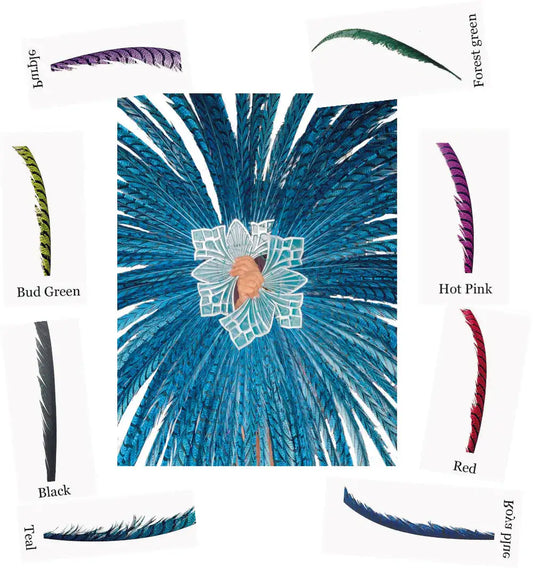 Custom color artistic huge Tall Pheasant Feather fan 38"x 80"