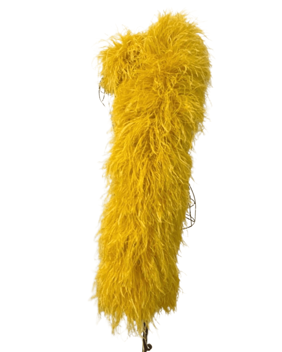 Gold yellow Luxurious 30 Ply Ostrich Feather Boa - hotfans
