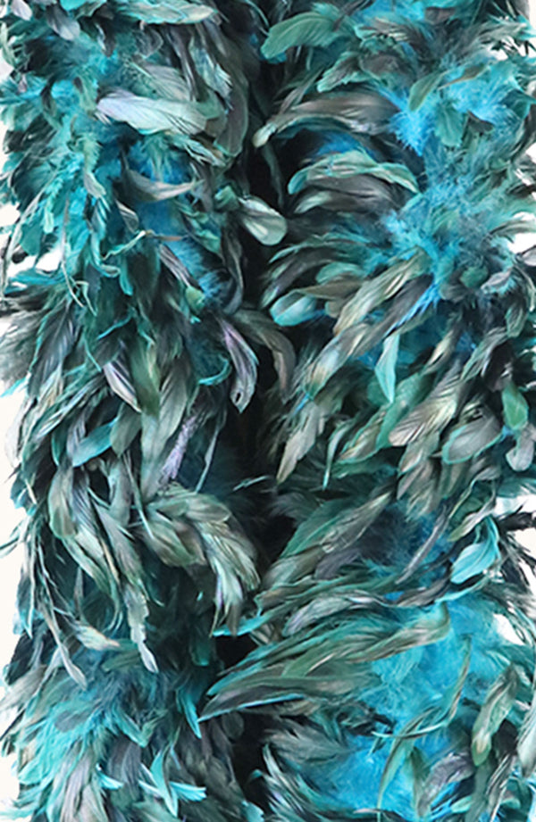 Turquoise Lightweight Coque Schlappen feathers Boa