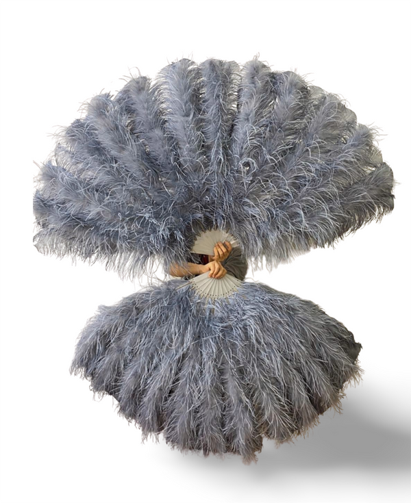 Custom color Professional 4 Layers  Ostrich Feather Fan 35