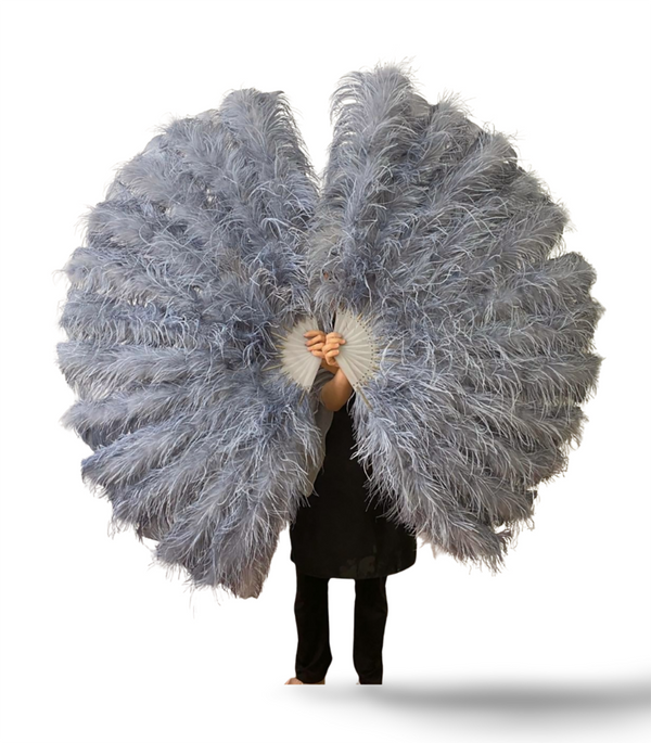 Custom color Professional 4 Layers  Ostrich Feather Fan 35