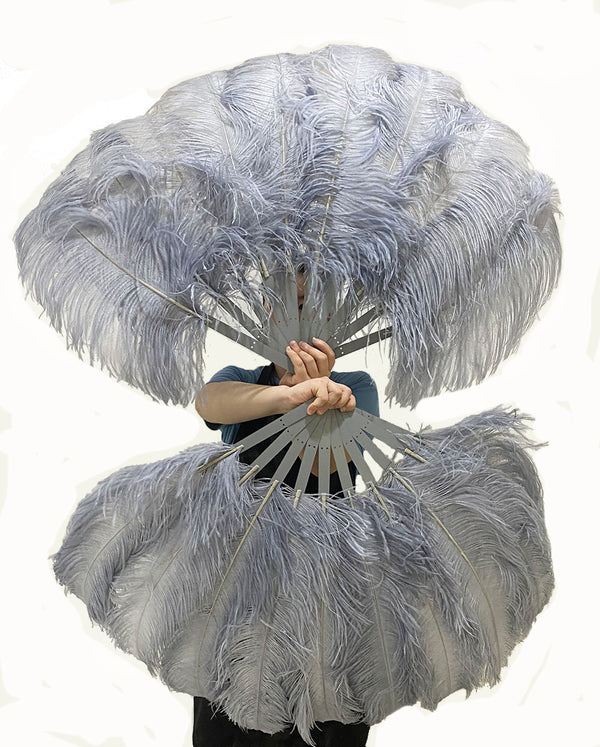 A pair Custom color Single layer Beginner’s Ostrich Feather Fan