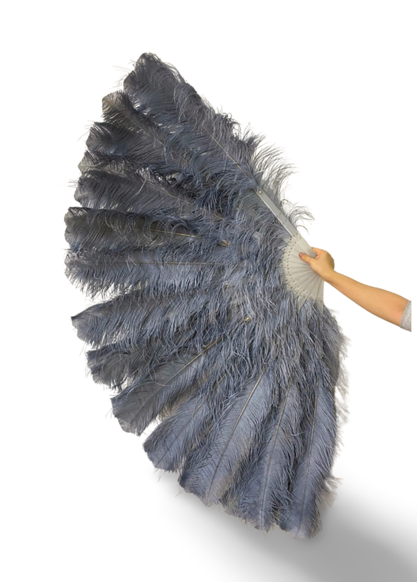 Custom color Professional 4 Layers  Ostrich Feather Fan 35