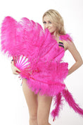 Load image into Gallery viewer, Custom color Single layer Beginner’s Ostrich Feather Fan 25"x 45"
