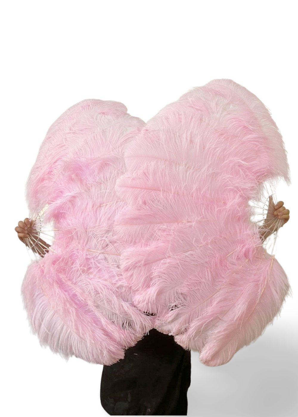 Single layer pink Beginner’s Ostrich Feather Fan 25"x 45"