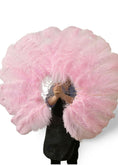 Load image into Gallery viewer, Single layer pink Beginner’s Ostrich Feather Fan 25"x 45"
