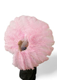 Load image into Gallery viewer, Single layer pink Beginner’s Ostrich Feather Fan 25"x 45"
