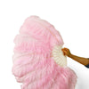 Single layer pink Beginner’s Ostrich Feather Fan 25"x 45"