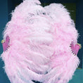 Load image into Gallery viewer, Light Pink Advanced XL 2 Layers Ostrich Feather Fan 34"x 60"
